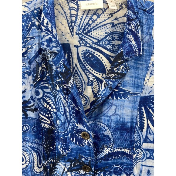 Chico's Blue Patterned Blazer - Picture 5 of 13